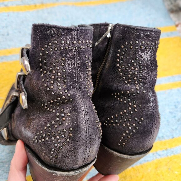 Old Gringo Boots Ankle Western Cowboy Studded Distressed Roxy Slip On Black 8 - Picture 5 of 8